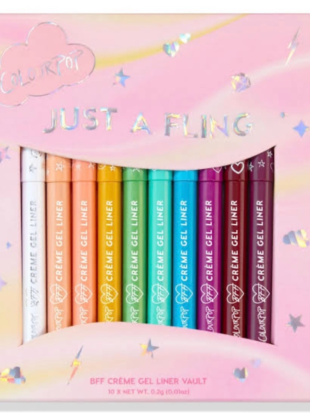 ColourPop Just A Fling BFF Crème Gel Liner Vault - White to Berry Rainbow
